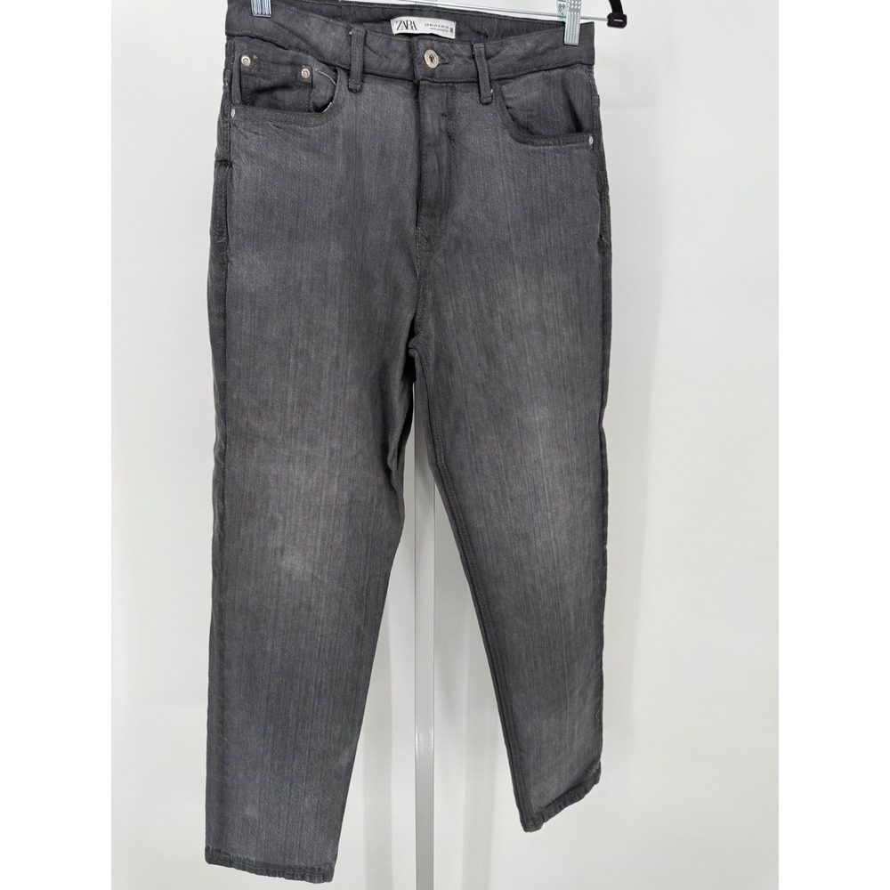 Zara Woman‎ Gray Wash Jeans Size 8 Denim High Rise Straight Leg Casual
